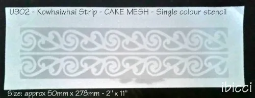 Maori Kowhaiwhai Waves Cake Mesh Stencil - 1 part